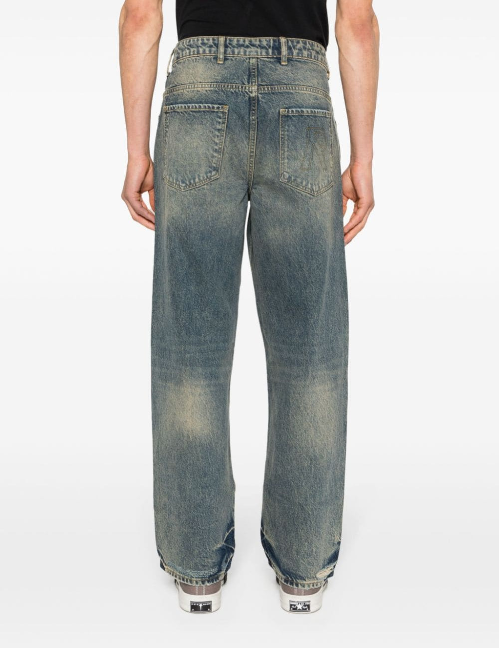 Jeans r3d destroyer a vita media in blu - uomo 