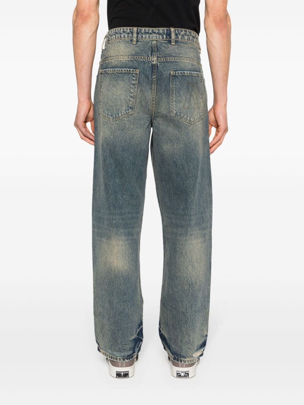 Jeans r3d destroyer a vita media in blu - uomo 
