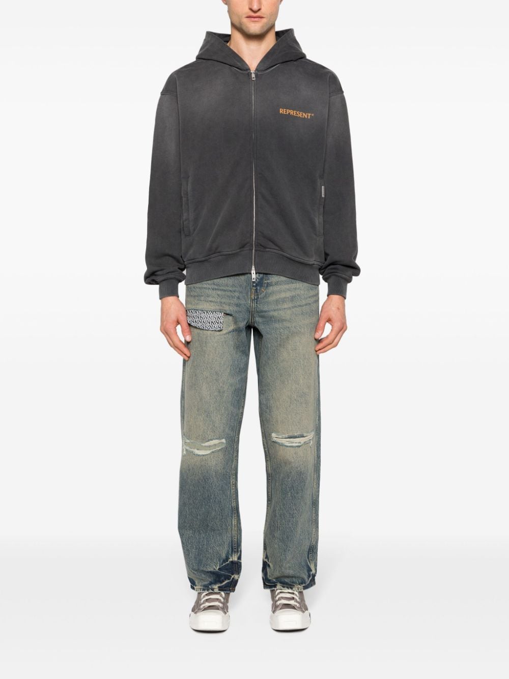 Jeans r3d destroyer a vita media in blu - uomo 