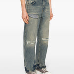 Jeans r3d destroyer a vita media in blu - uomo 