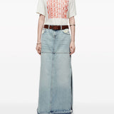 Gonna denim in blu - donna 