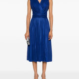 Abito midi drappeggiato in blu - donna 