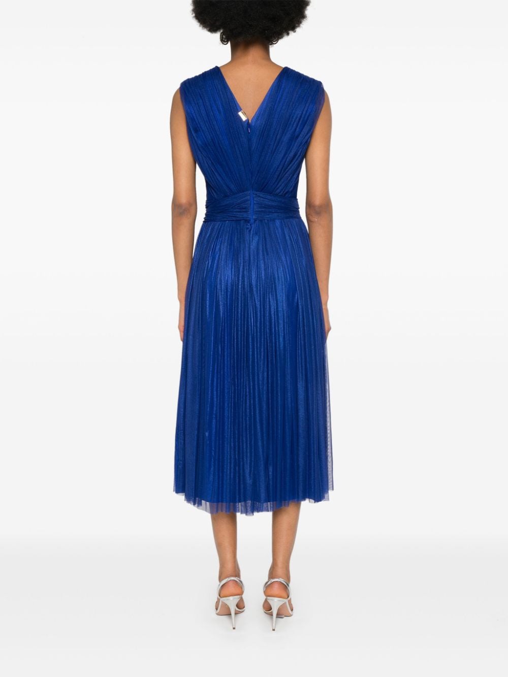 Abito midi drappeggiato in blu - donna 