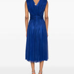 Abito midi drappeggiato in blu - donna 