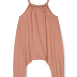 Salopette con ruches in rosa - bambino 