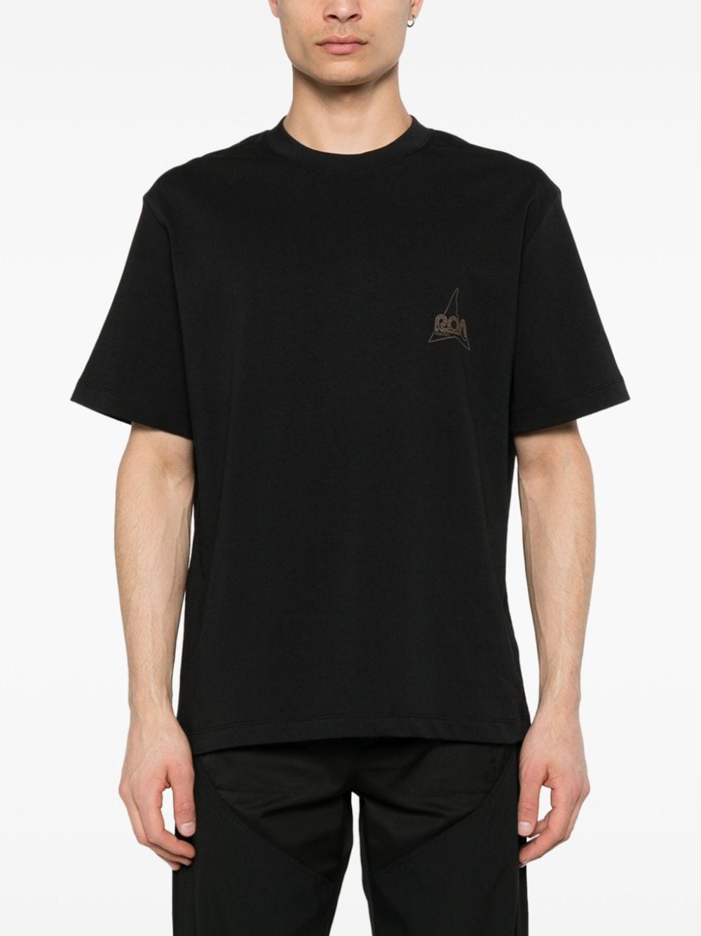 T-shirt con stampa in nero - donna 