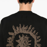 T-shirt con stampa in nero - donna 