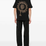 T-shirt con stampa in nero - donna 
