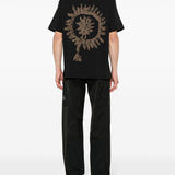 T-shirt con stampa in nero - donna 