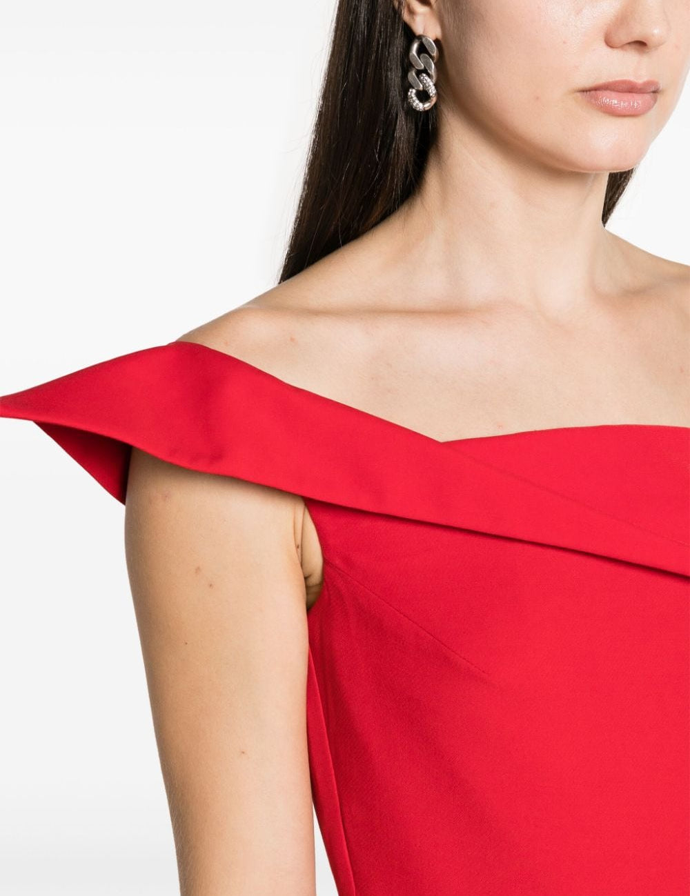Abito con spalle scoperte in rosso - donna 