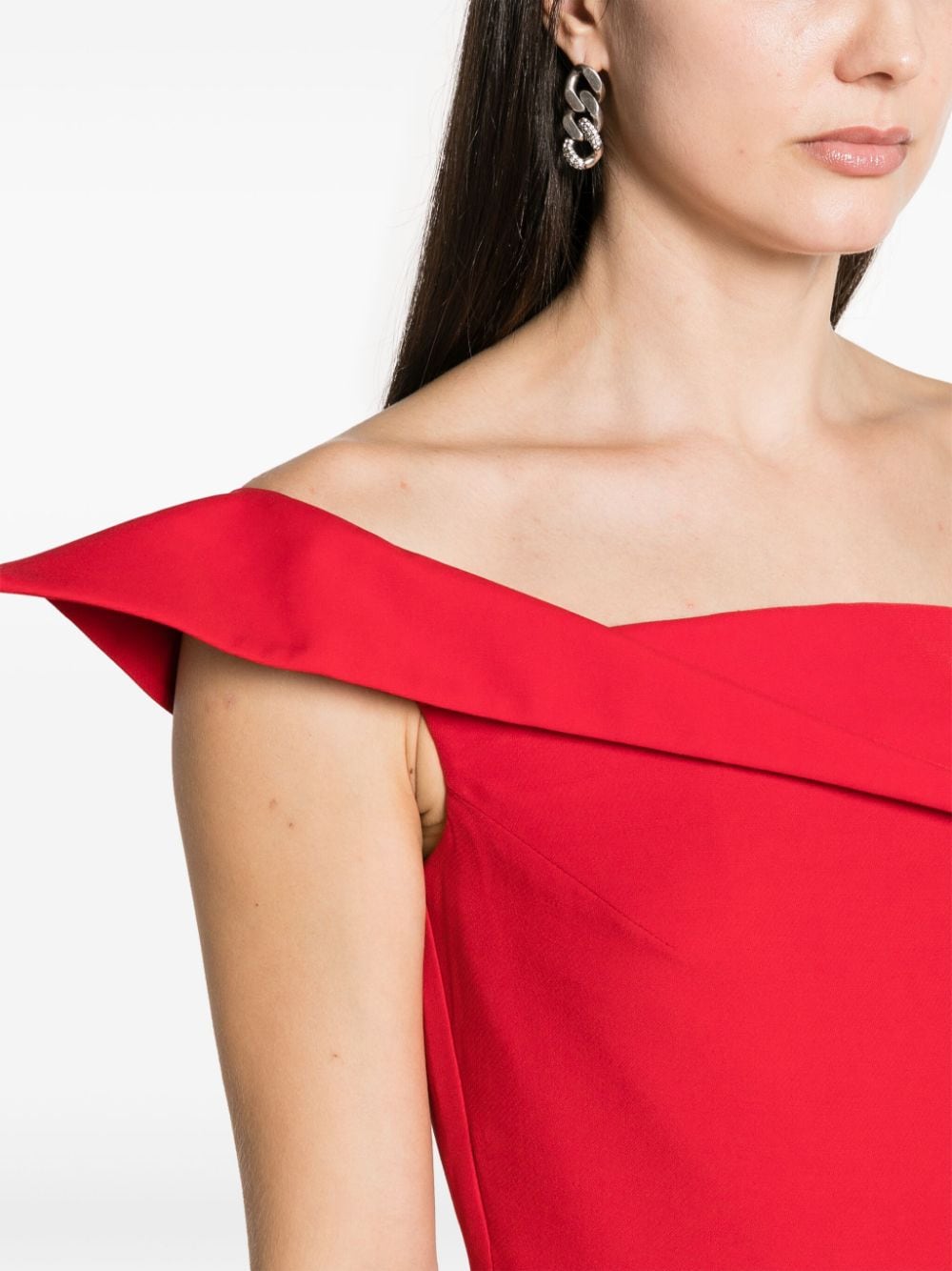 Abito con spalle scoperte in rosso - donna 