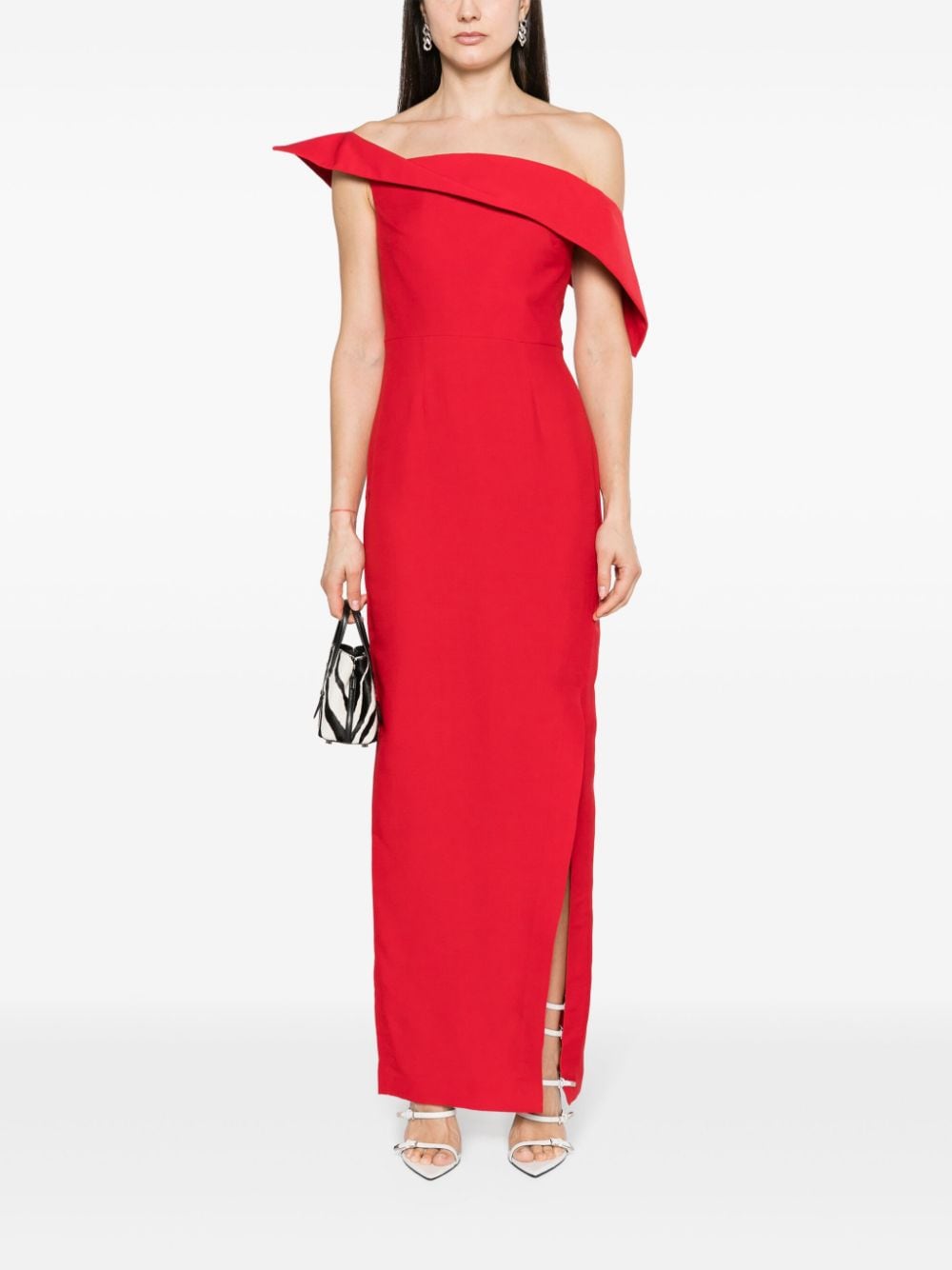 Abito con spalle scoperte in rosso - donna 