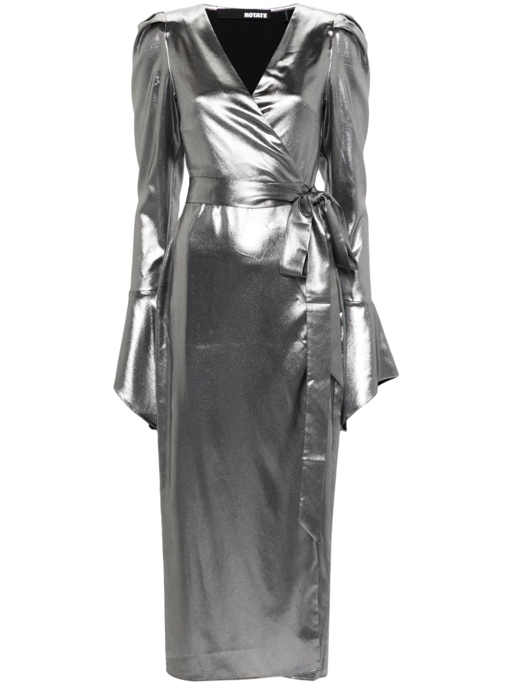 Abito midi lamé in argento - donna 