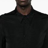 Camicia satinata a maniche lunghe in nero Sapio - uomo 