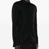 Camicia satinata a maniche lunghe in nero Sapio - uomo 