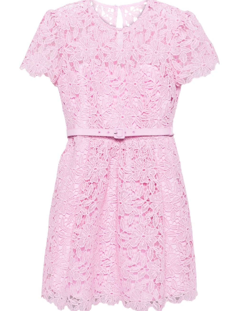 Abito corto con cintura in rosa - donna 
