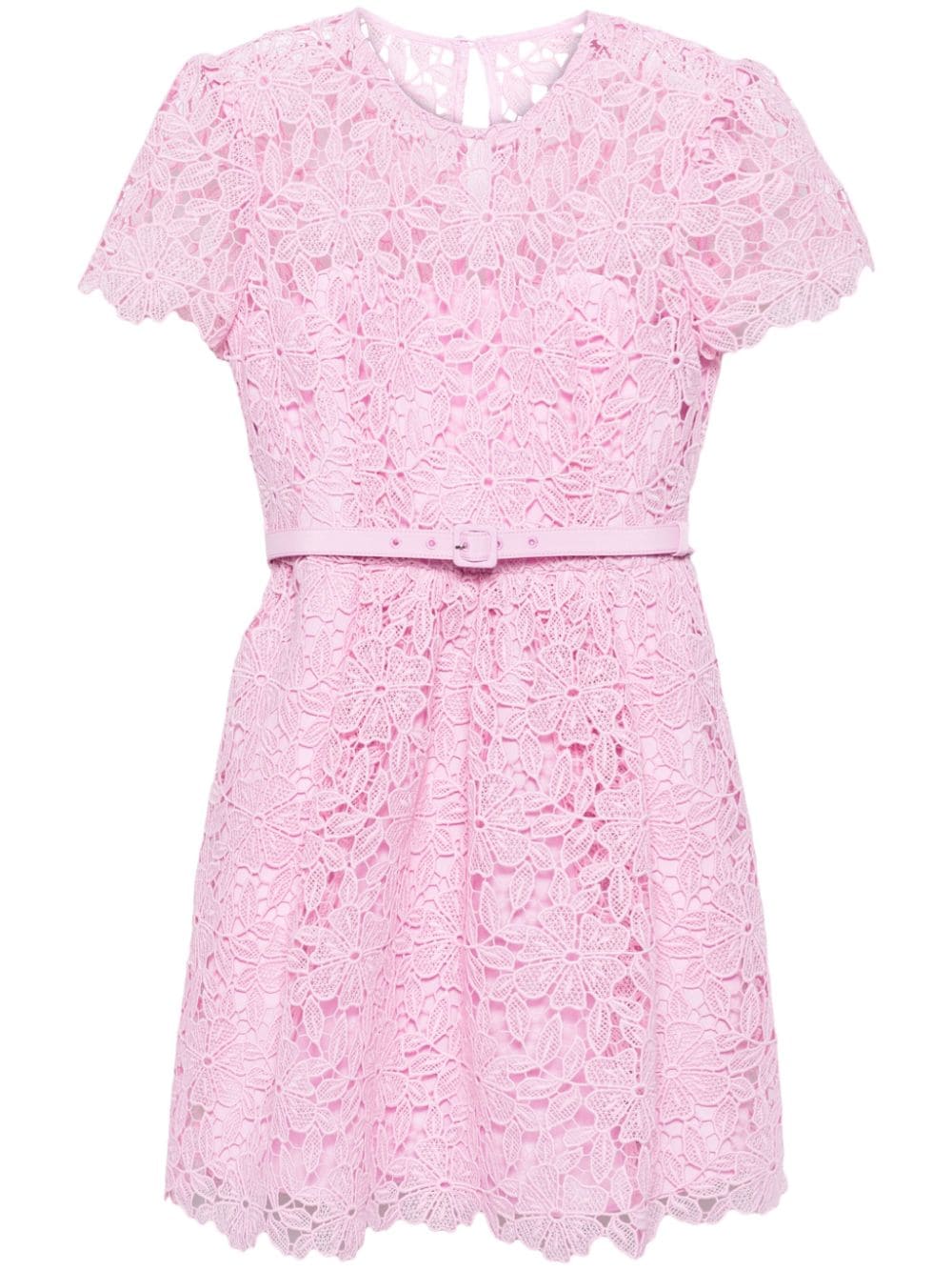 Abito corto con cintura in rosa - donna 