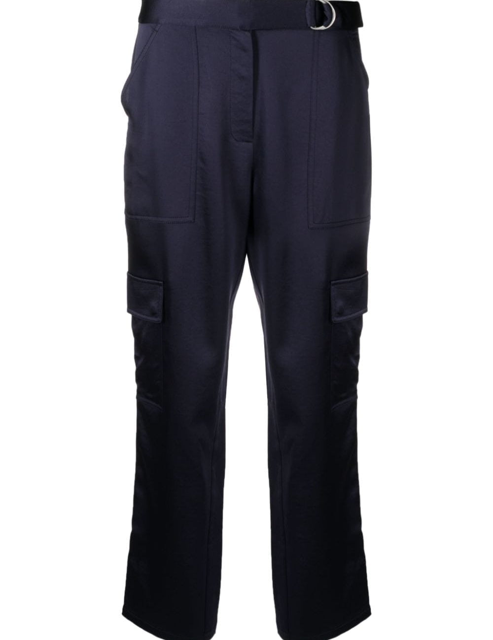 Pantaloni cargo a vita alta in blu - donna 