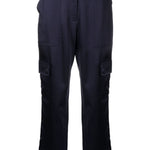 Pantaloni cargo a vita alta in blu - donna 