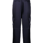 Pantaloni cargo a vita alta in blu - donna 