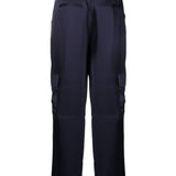 Pantaloni cargo a vita alta in blu - donna 