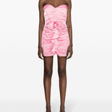 Abito mini con cristalli goldie in rosa - donna 
