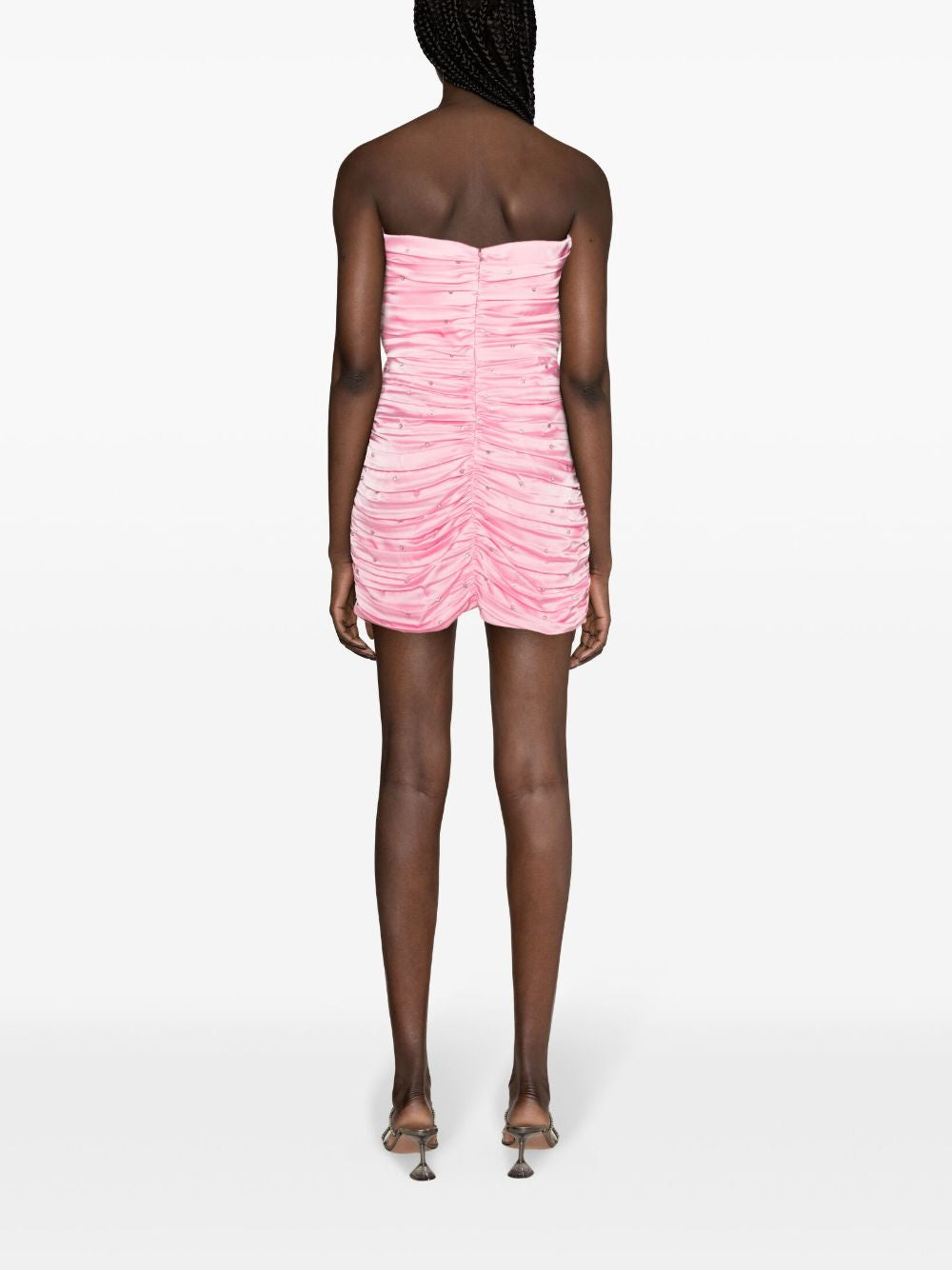Abito mini con cristalli goldie in rosa - donna 