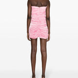 Abito mini con cristalli goldie in rosa - donna 