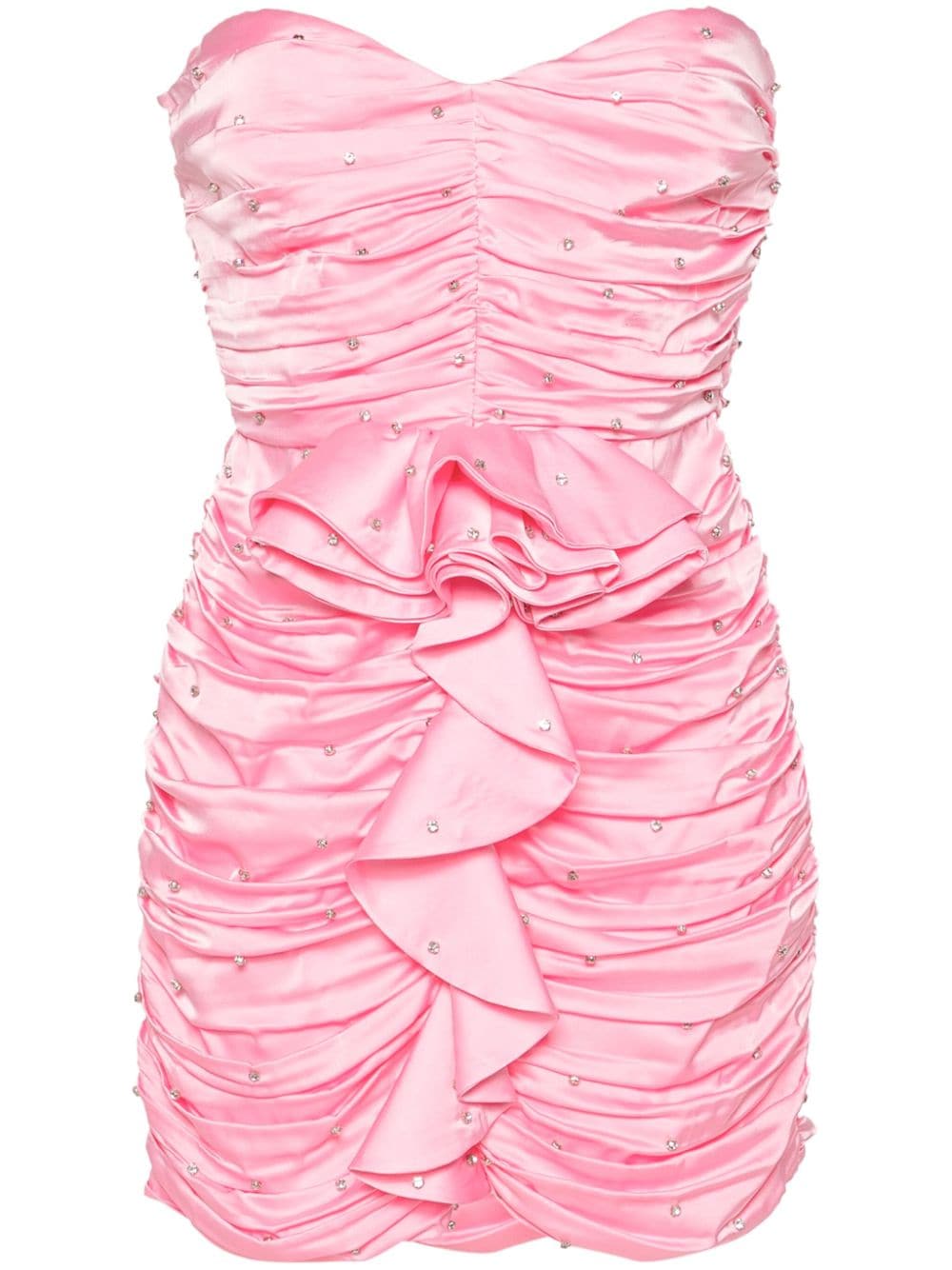 Abito mini con cristalli goldie in rosa - donna 