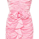 Abito mini con cristalli goldie in rosa - donna 