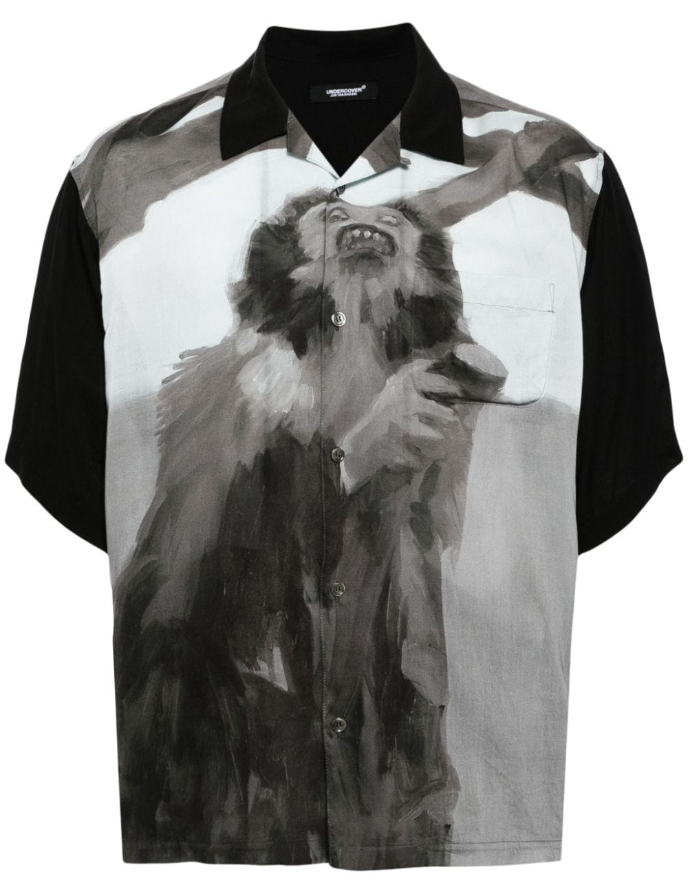 Camicia con illustrazione in nero - uomo 