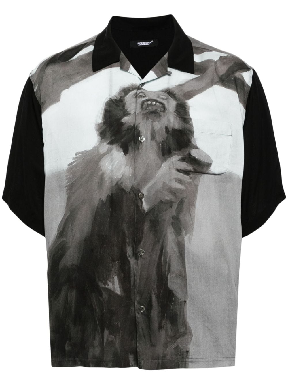 Camicia con illustrazione in nero - uomo 