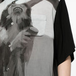 Camicia con illustrazione in nero - uomo 