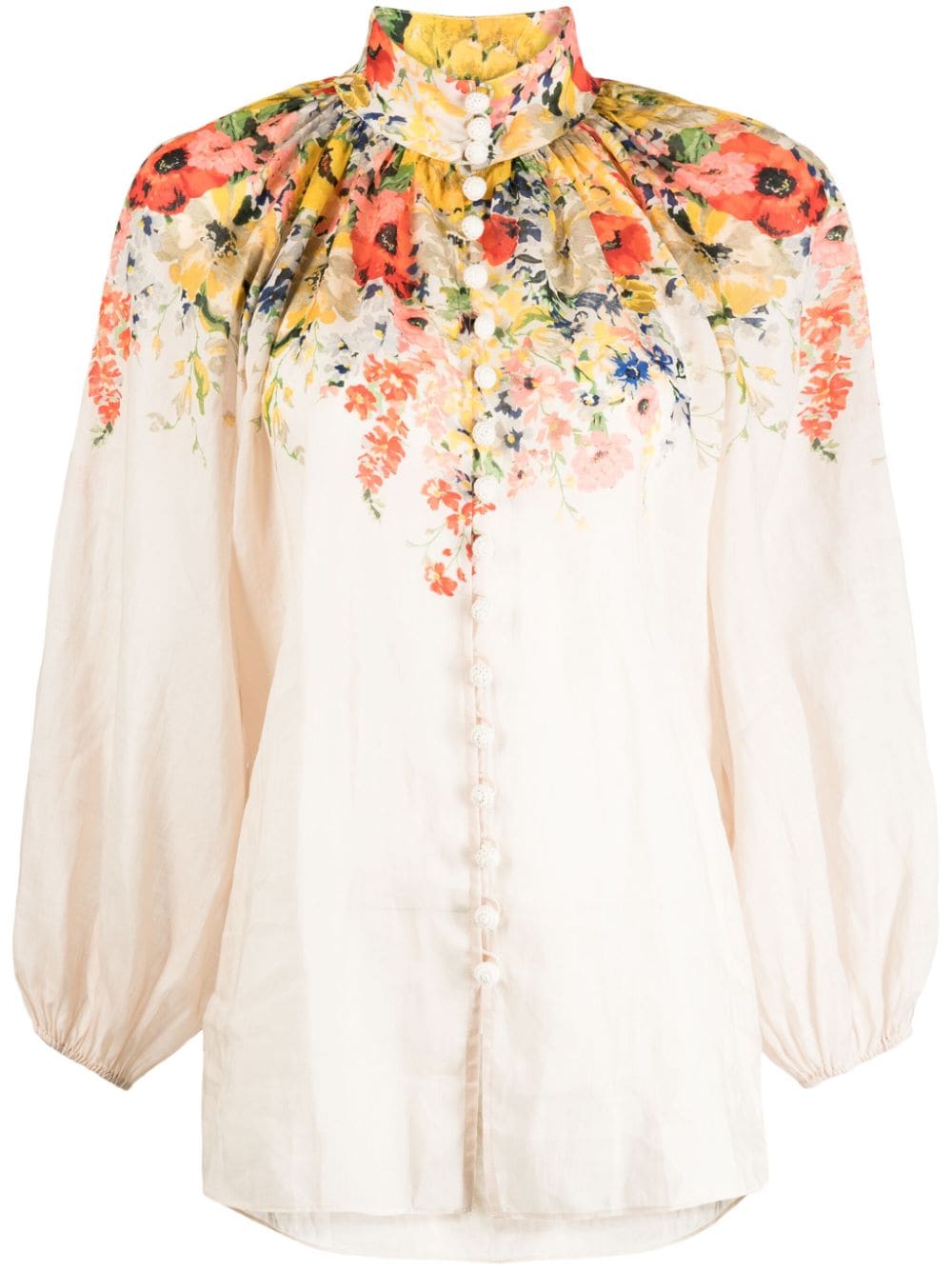 Blusa con stampa floreale billow in multicolore - donna 