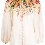Blusa con stampa floreale billow in multicolore - donna 