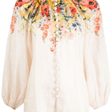 Blusa con stampa floreale billow in multicolore - donna 