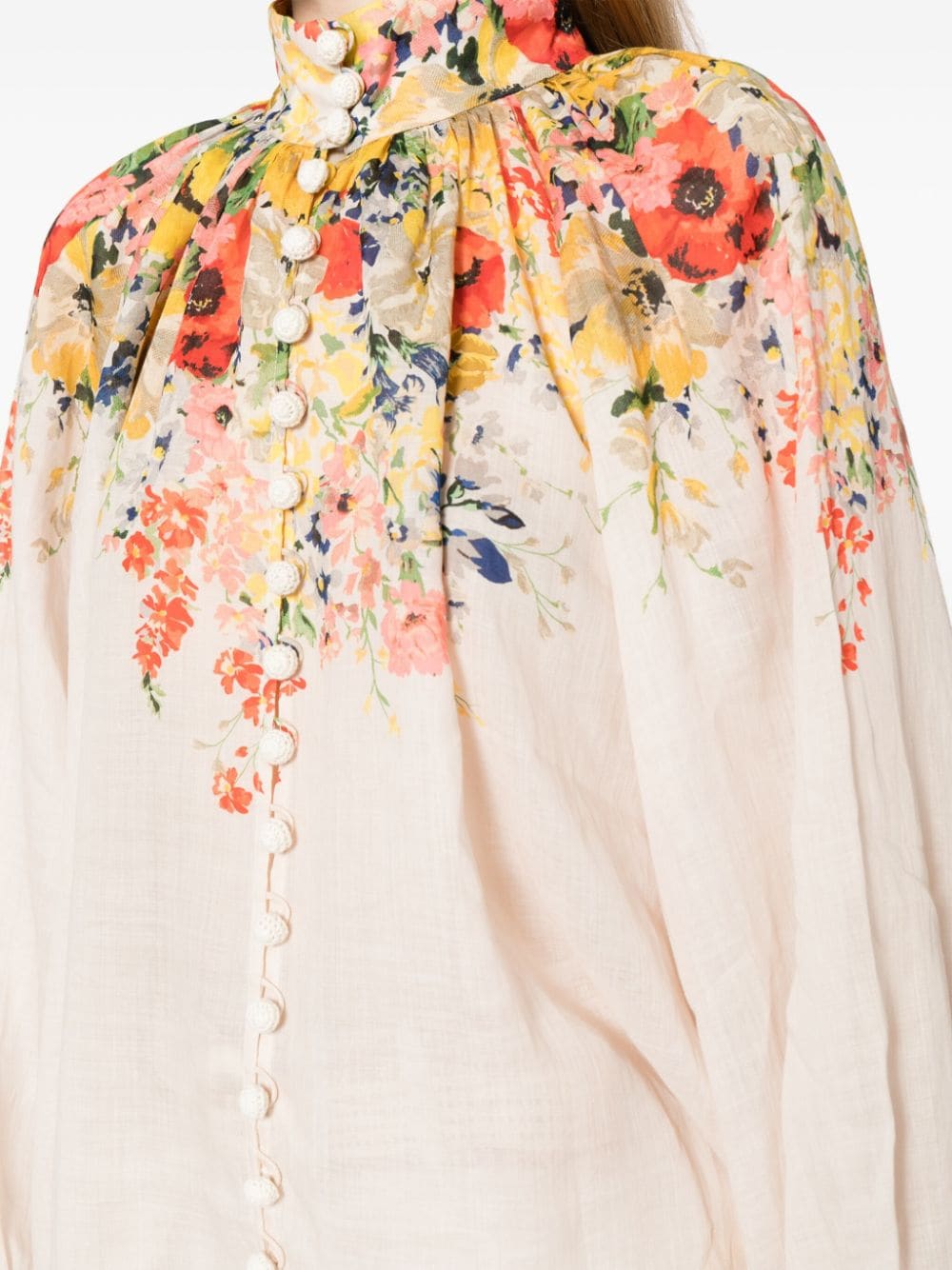 Blusa con stampa floreale billow in multicolore - donna 