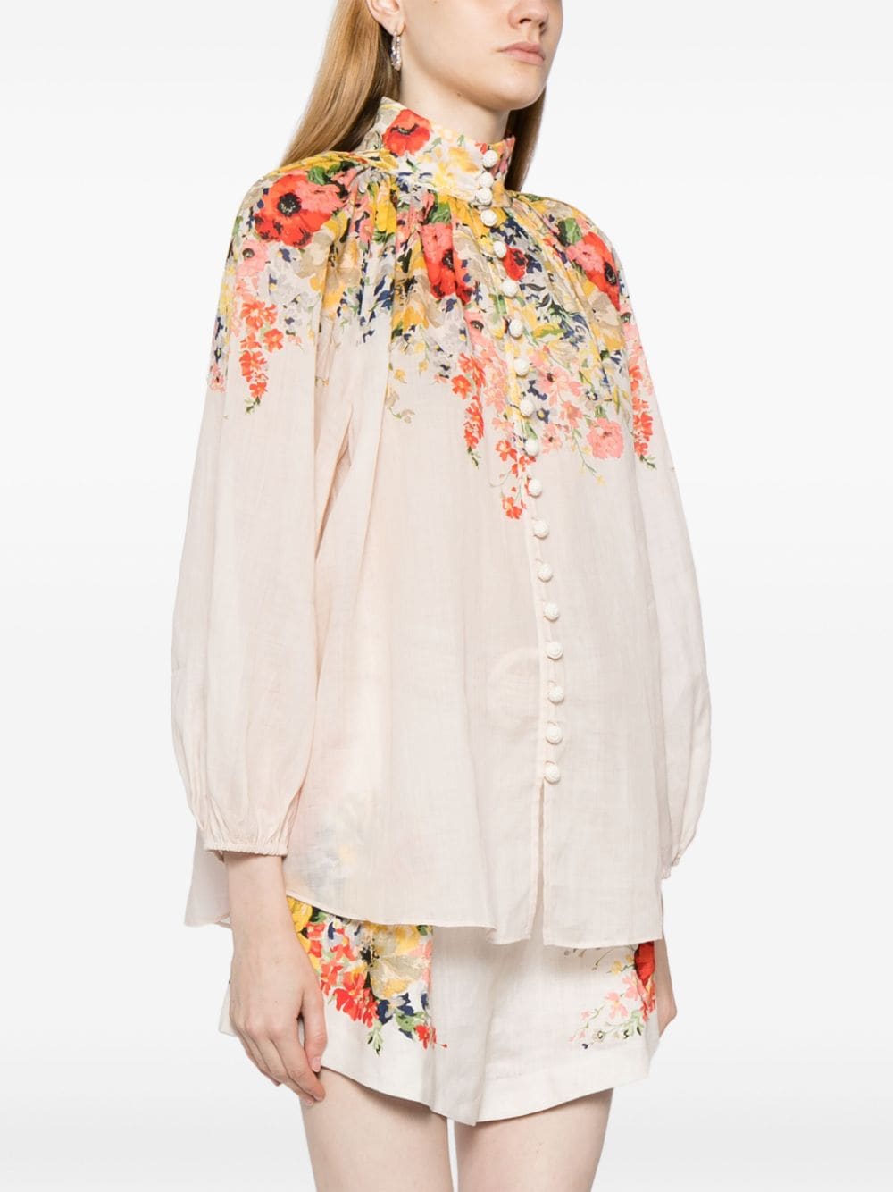 Blusa con stampa floreale billow in multicolore - donna 