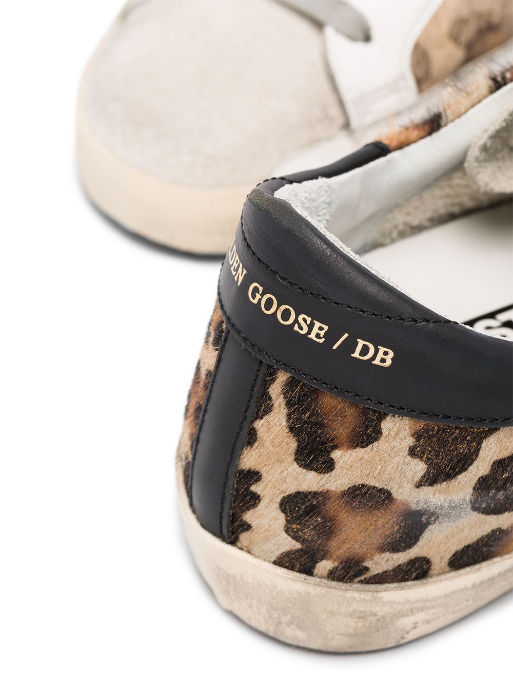 Sneakers super-star con stampa leopardata in marrone e nero - donna 