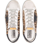 Sneakers super-star con stampa leopardata in marrone e nero - donna 
