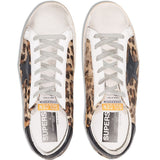 Sneakers super-star con stampa leopardata in marrone e nero - donna 