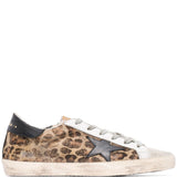 Sneakers super-star con stampa leopardata in marrone e nero - donna 