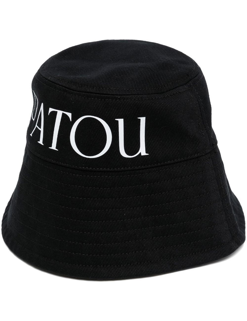 Cappello bucket con stampa in nero - donna 