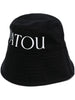 Cappello bucket con stampa in nero - donna