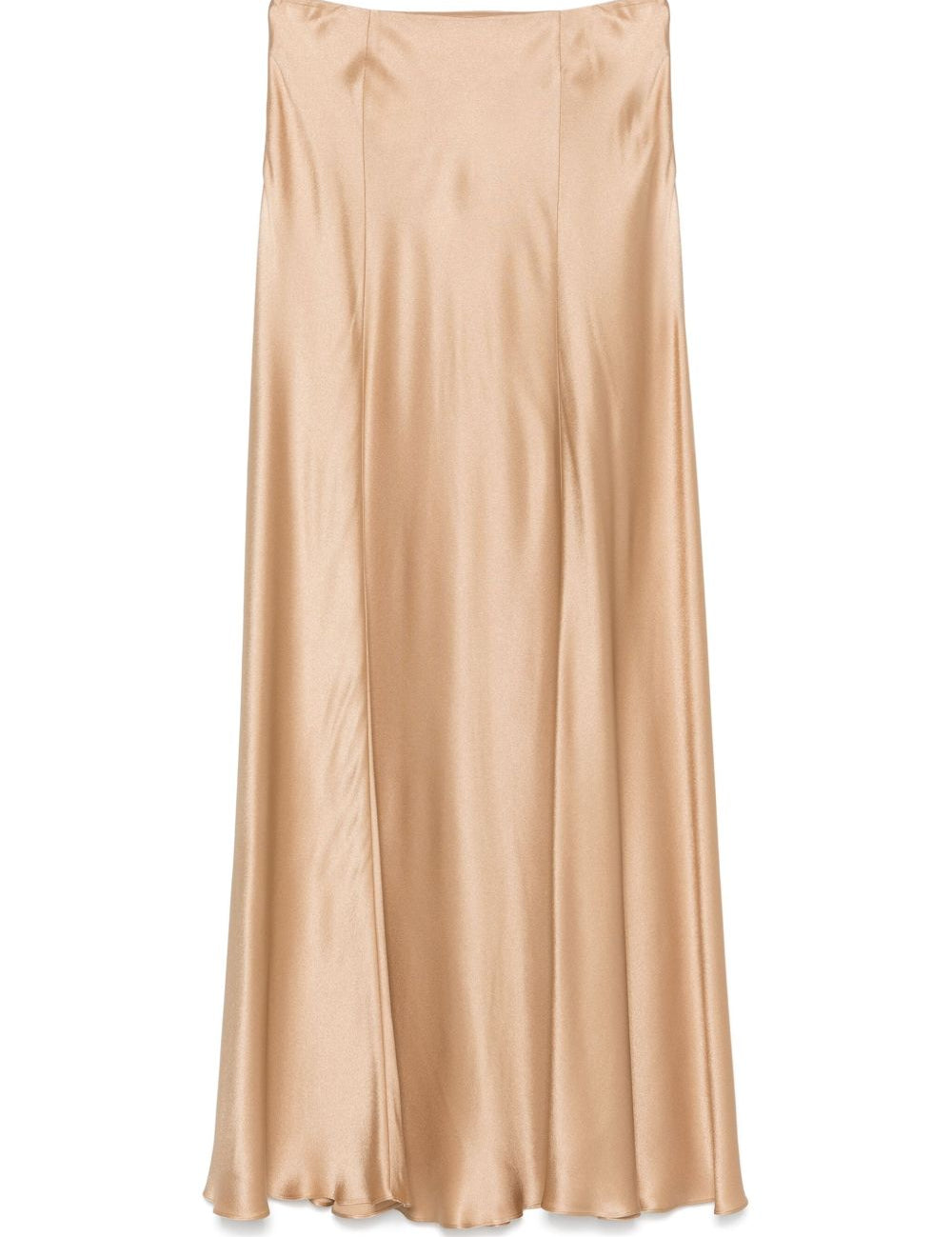 Gonna lunga in raso in beige 