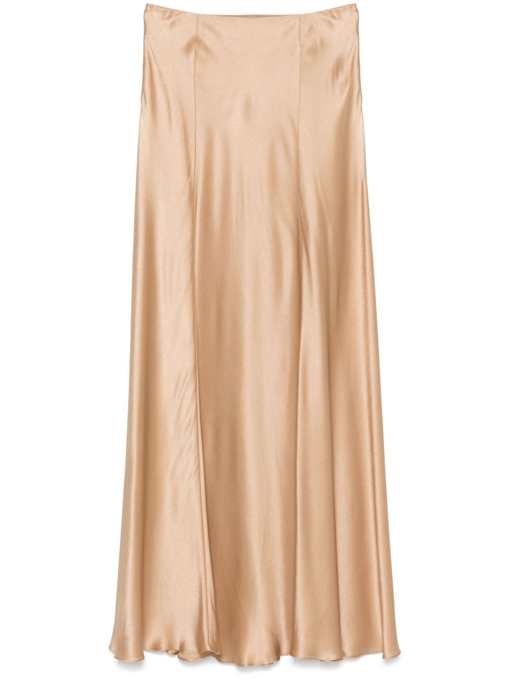 Gonna lunga in raso in beige 
