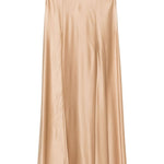 Gonna lunga in raso in beige 