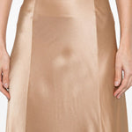 Gonna lunga in raso in beige 