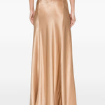 Gonna lunga in raso in beige 