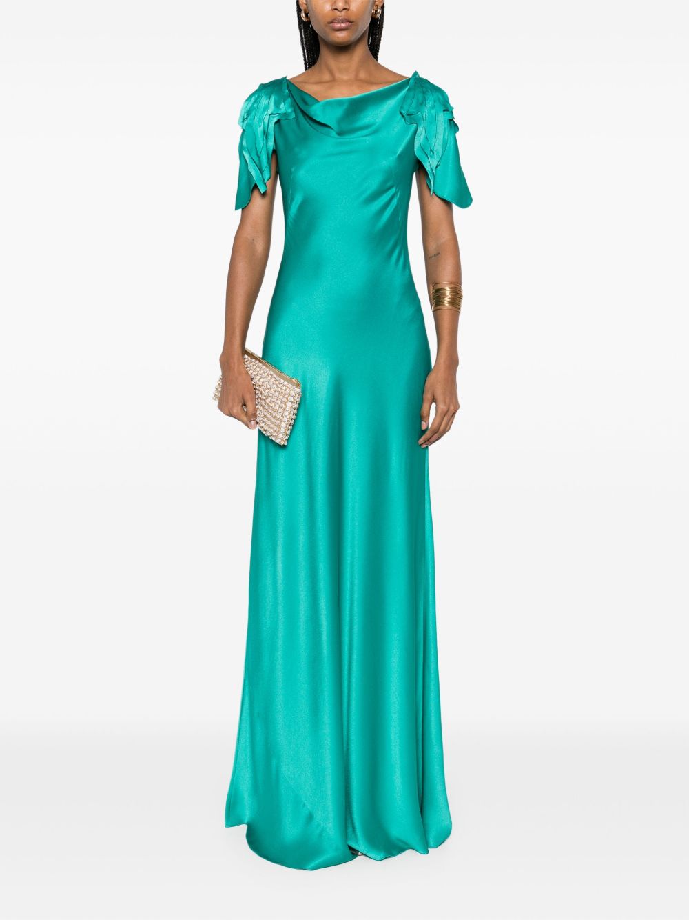 Abito lungo satinato in tuchese Alberta Ferretti - donna 